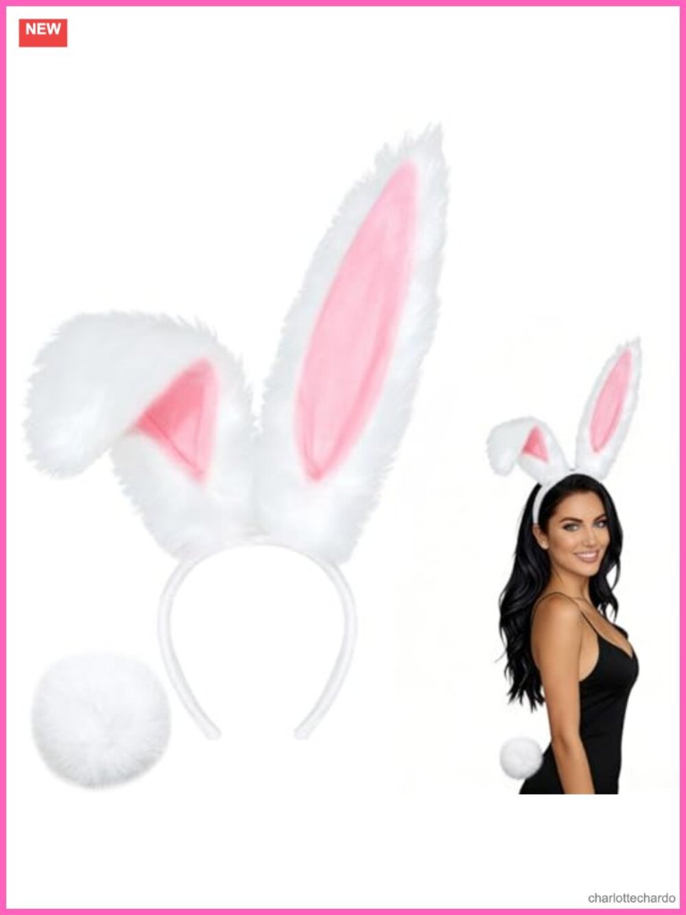 Bunny Ears Headband & Tail Set Costume Accessories Polyester
